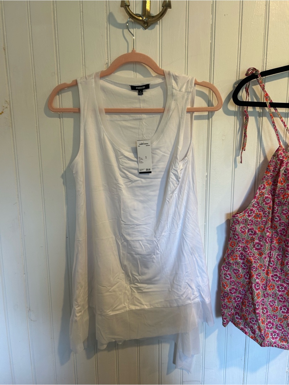 Premise White Layered Sleeveless Tank Top
